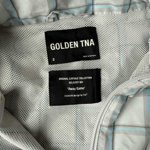 Aritzia TNA Women's Blue Checkered Pullover Wind Jacket - Picture 3 of 10